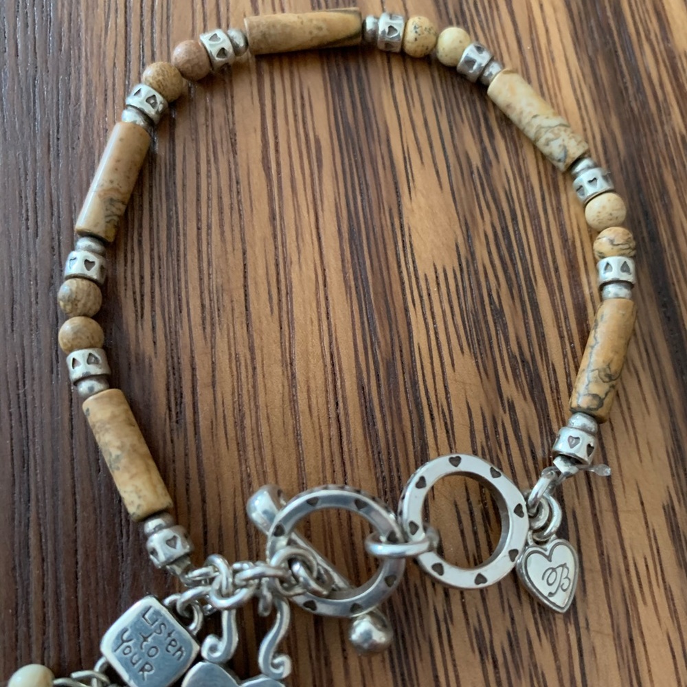 Brighton 8 in Beaded Silver Bracelet
